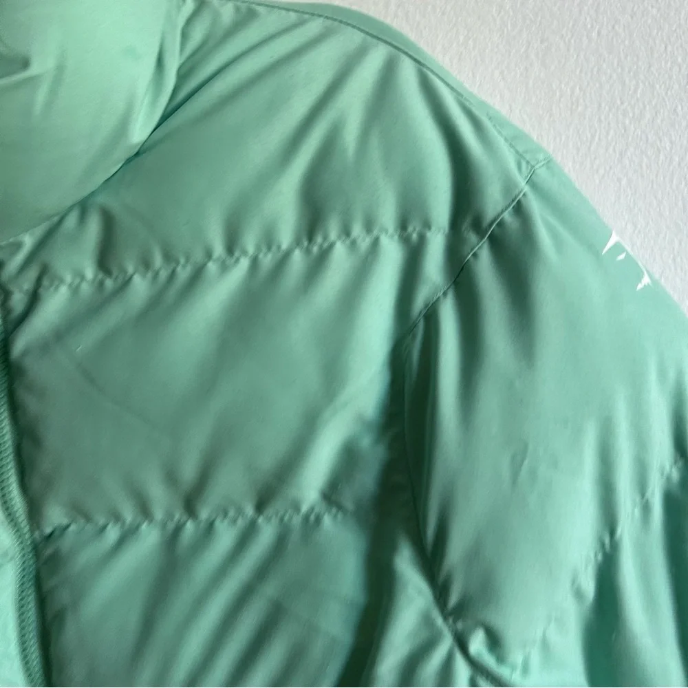 Gymshark Sz XS Mint Green Cropped Puffer Winter Coat - Picture 9 of 12